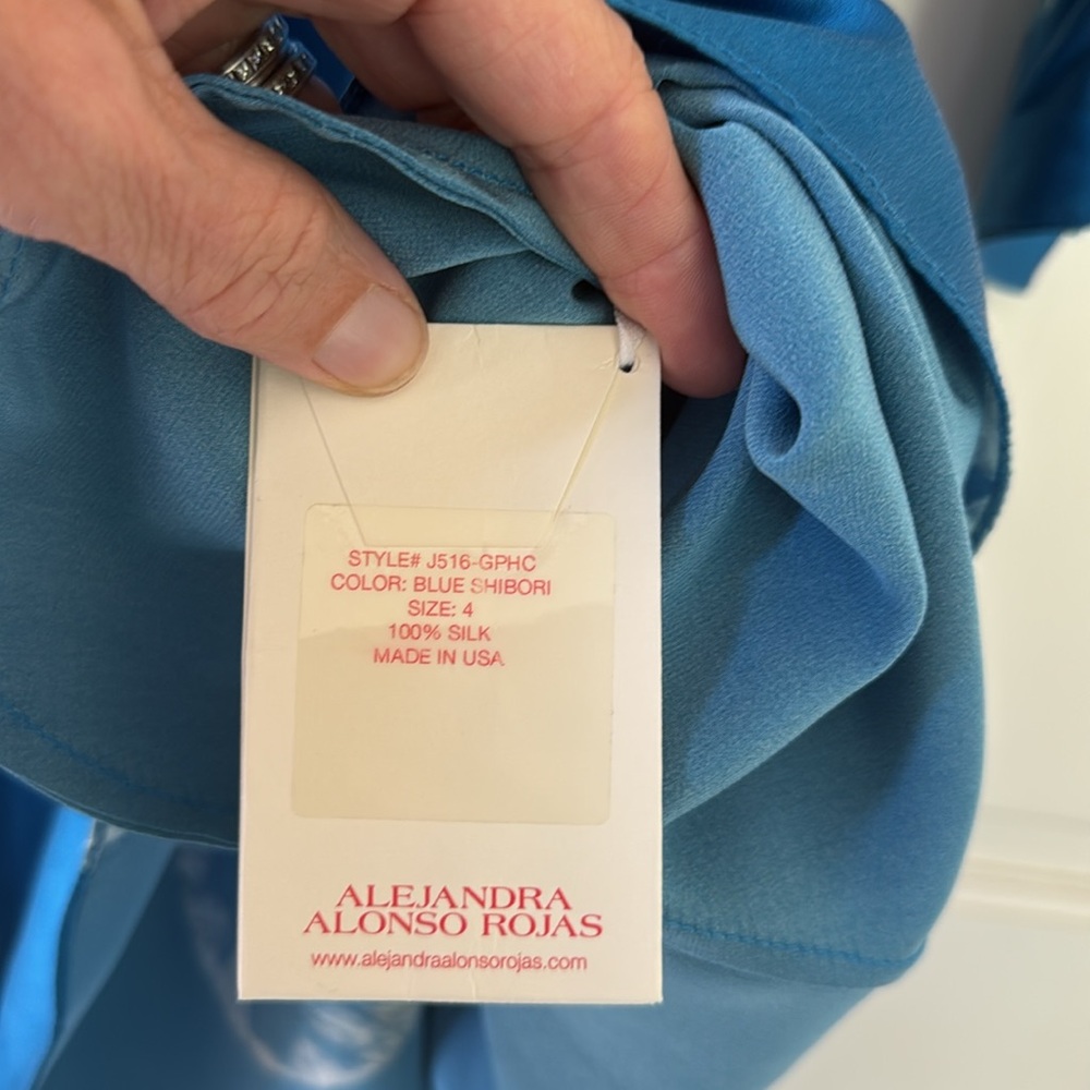 Alejandra Alonso Rojas Shibori Silk Tie-Front Dress - Picture 9 of 15